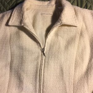 Coldwater Creek off white tailored zip jacket sz14